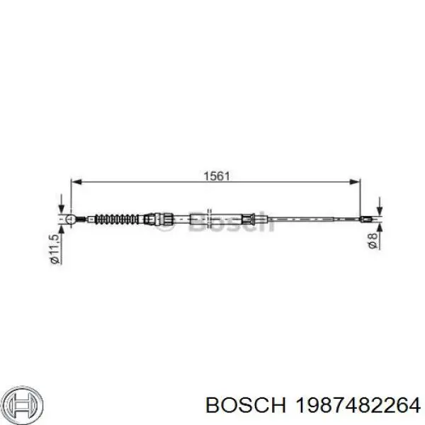 1987482264 Bosch Cabo traseiro direito/esquerdo do freio de estacionamento