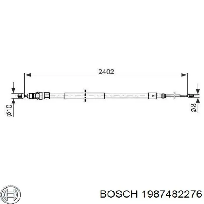 Cabo traseiro direito/esquerdo do freio de estacionamento Bosch 1987482276 preço, a partir de 17,73 USD