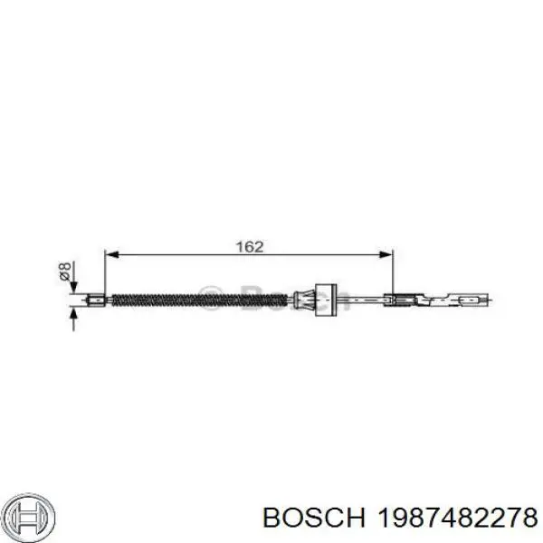 1987482278 Bosch Cabo traseiro direito/esquerdo do freio de estacionamento