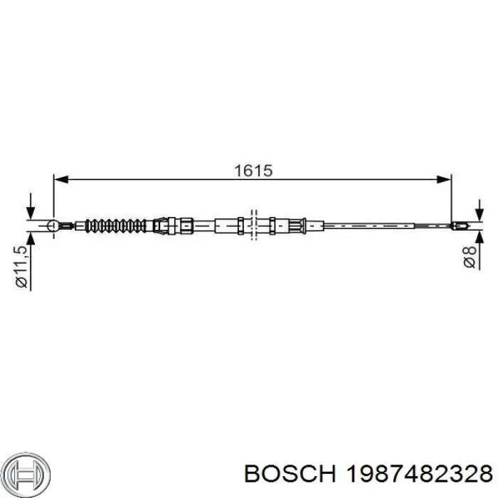 Cabo traseiro direito/esquerdo do freio de estacionamento Bosch 1987482328 preço, a partir de 15,47 USD