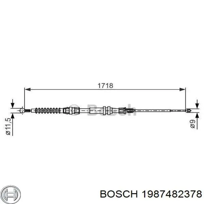 Cabo traseiro direito/esquerdo do freio de estacionamento Bosch 1987482378 preço, a partir de 14,12 USD