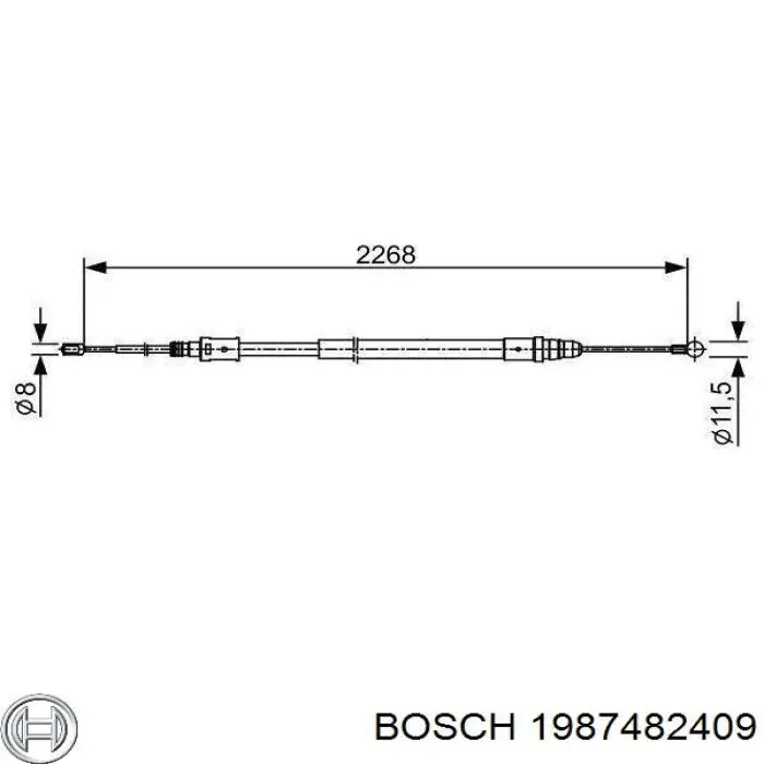 1987482409 Bosch Cabo traseiro direito/esquerdo do freio de estacionamento
