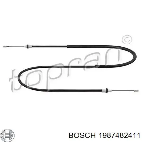 Cabo traseiro direito/esquerdo do freio de estacionamento 1987482411 Bosch