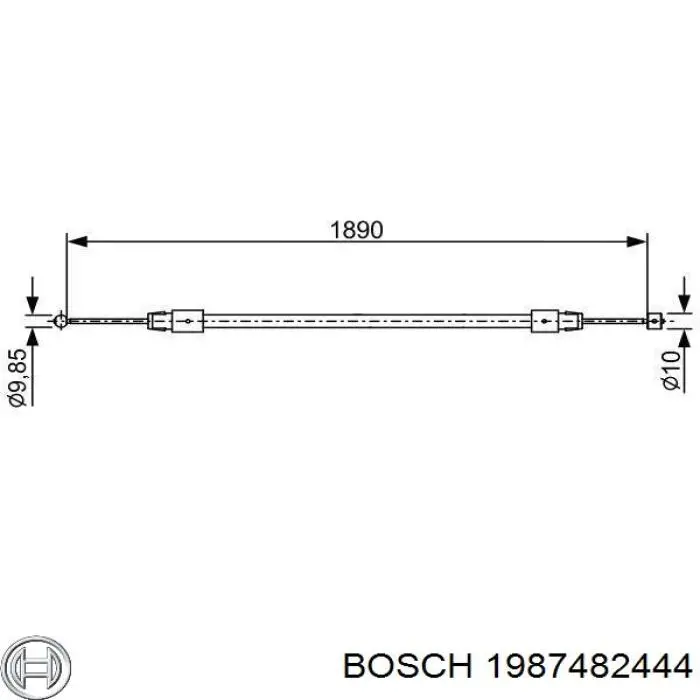 Compre 1987482444 Bosch Cabo do freio de estacionamento dianteiro