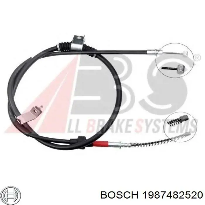 1987482520 Bosch Cabo do freio de estacionamento traseiro esquerdo