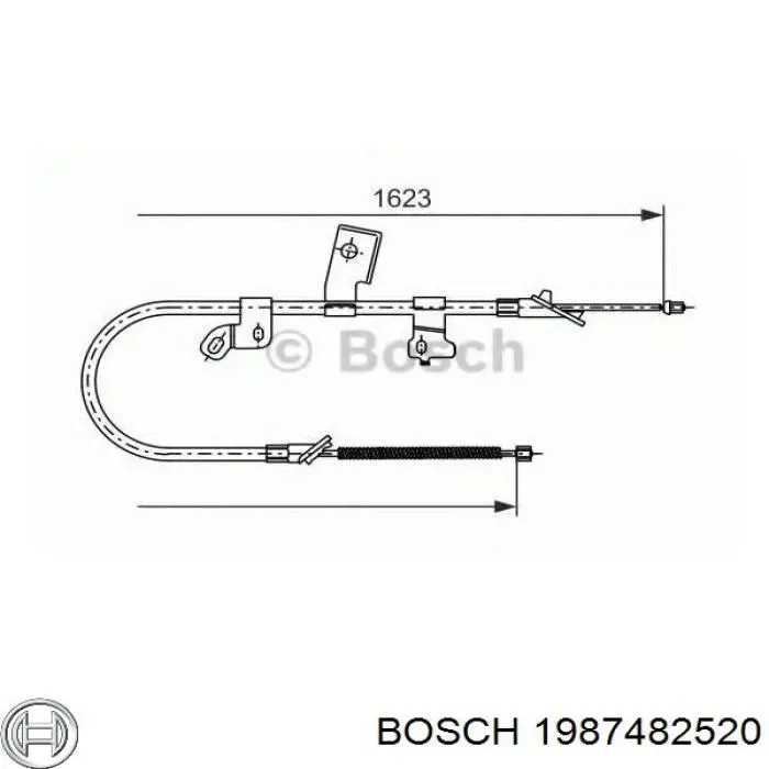 Cabo do freio de estacionamento traseiro esquerdo Bosch 1987482520 preço, a partir de 38,95 USD