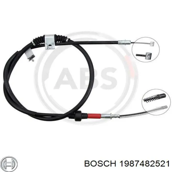 Cabo do freio de estacionamento traseiro direito Bosch 1987482521 preço, a partir de 39,67 USD