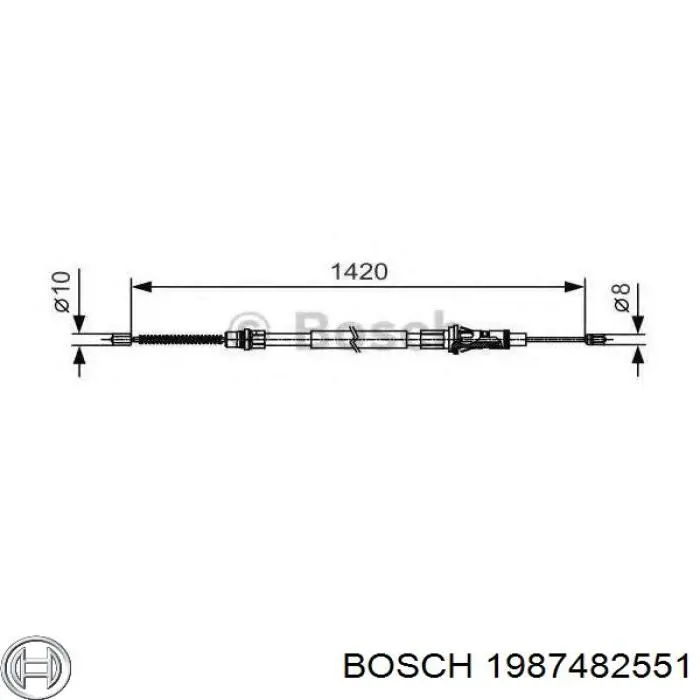 Cabo traseiro direito/esquerdo do freio de estacionamento Bosch 1987482551 preço, a partir de 18,54 USD