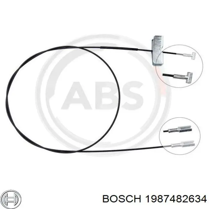 Cabo do freio de estacionamento intermédio 1987482634 Bosch