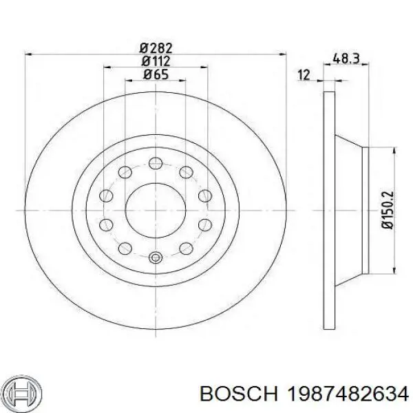 Cabo do freio de estacionamento intermédio Bosch 1987482634 preço, a partir de 16,04 USD