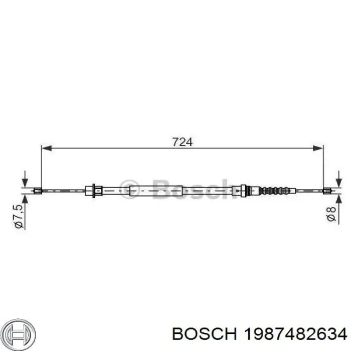 1987482634 Bosch Cabo do freio de estacionamento intermédio