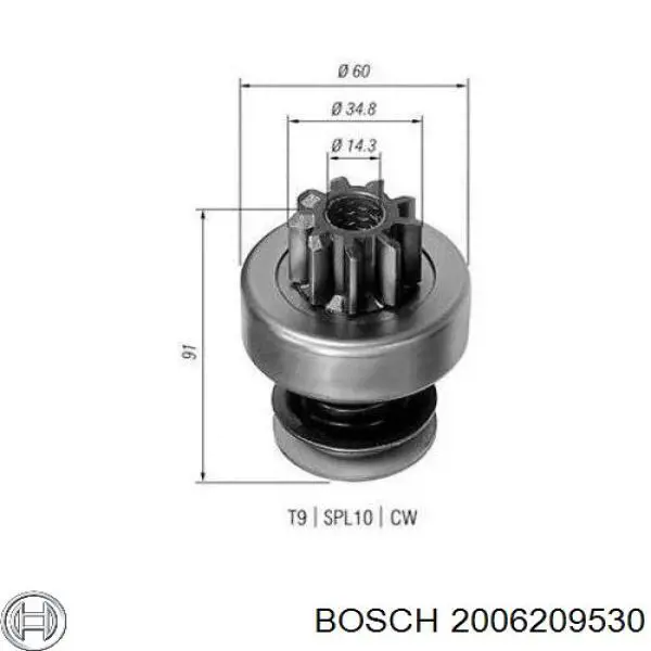Compre 2006209530 Bosch Roda-livre do motor de arranco