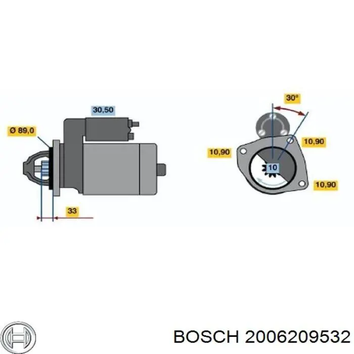 2006209532 Bosch Roda-livre do motor de arranco