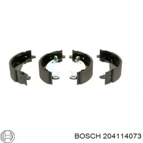Sapatas do freio traseiras de tambor, montadas com cilindros, kit 204114073 Bosch
