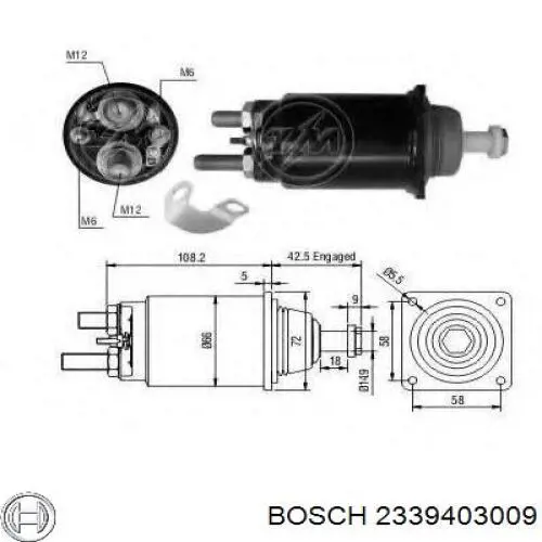 2339403009 Bosch Relê retrator do motor de arranco
