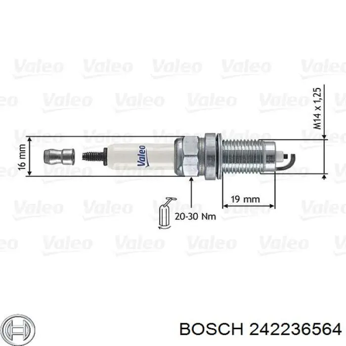 Vela de ignição 242236564 Bosch