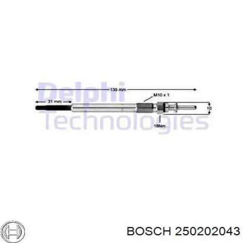 Vela de incandescência 250202043 Bosch