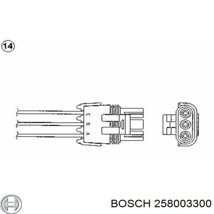 258003300 Bosch Sonda lambda, sensor de oxigênio até o catalisador