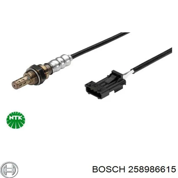 258986615 Bosch Sonda lambda, sensor direito de oxigênio até o catalisador
