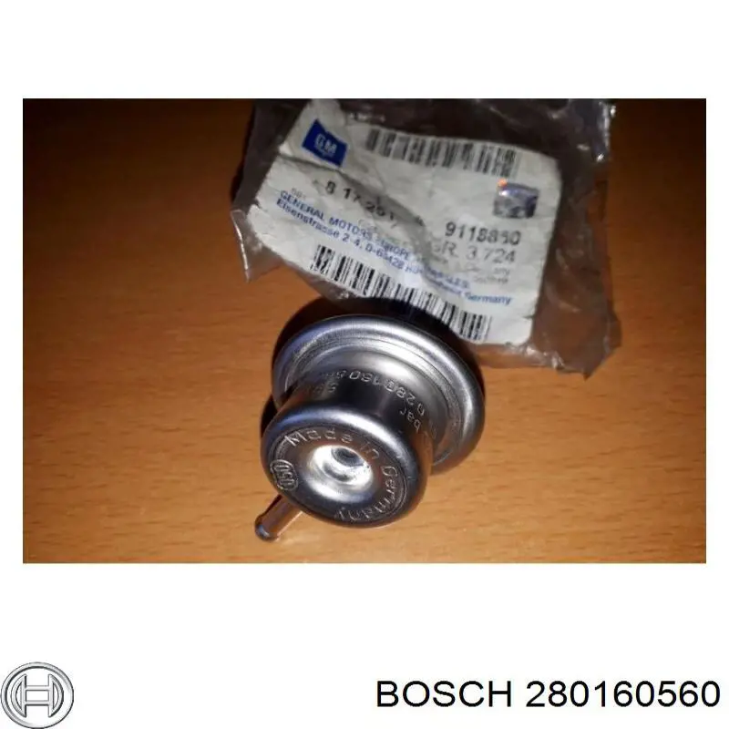 Regulador de pressão de combustível na régua de injectores 280160560 Bosch
