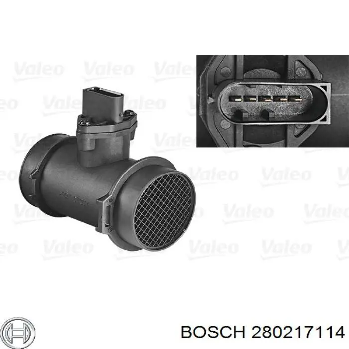 280217114 Bosch Sensor de fluxo (consumo) de ar, medidor de consumo M.A.F. - (Mass Airflow)