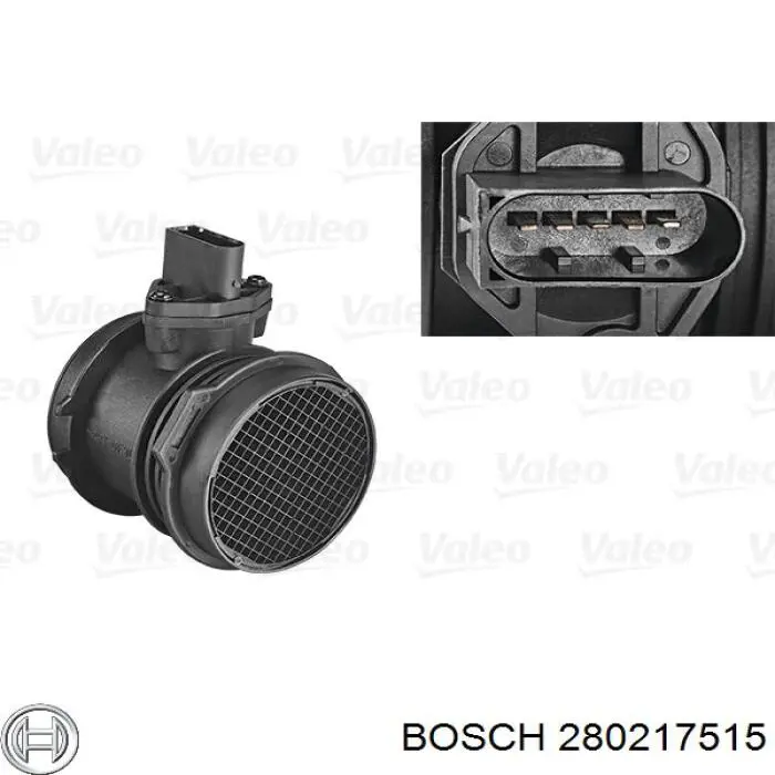 Sensor de fluxo (consumo) de ar, medidor de consumo M.A.F. - (Mass Airflow) 280217515 Bosch