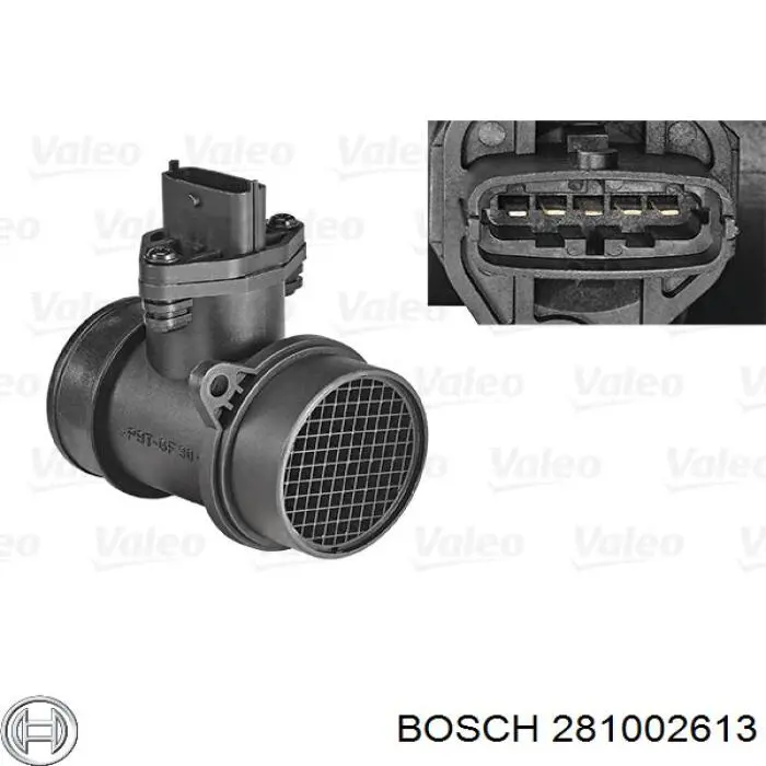 281002613 Bosch Sensor de fluxo (consumo) de ar, medidor de consumo M.A.F. - (Mass Airflow)