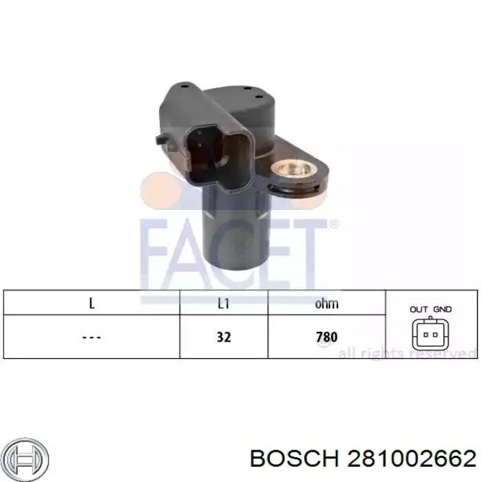Compre 281002662 Bosch Sensor de posição (de revoluções) de cambota