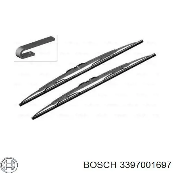 Compre 3397001697 Bosch Limpa-pára-brisas do pára-brisas, kit de 2 un.