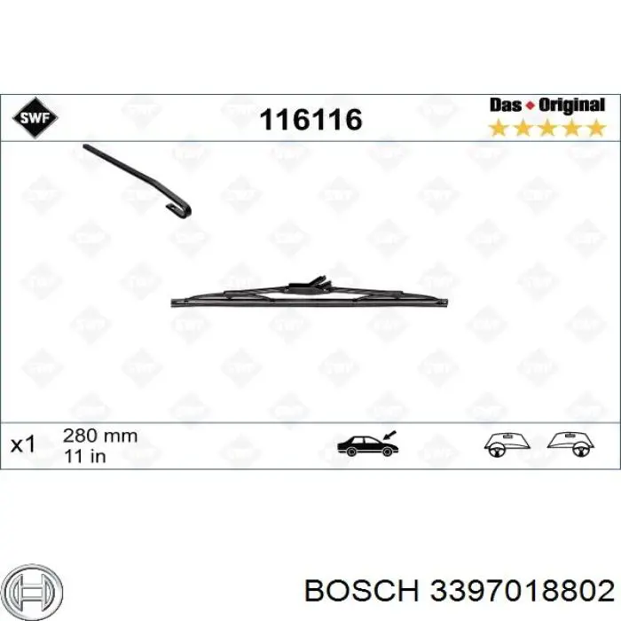 Compre 3397018802 Bosch Limpa-pára-brisas de vidro traseiro