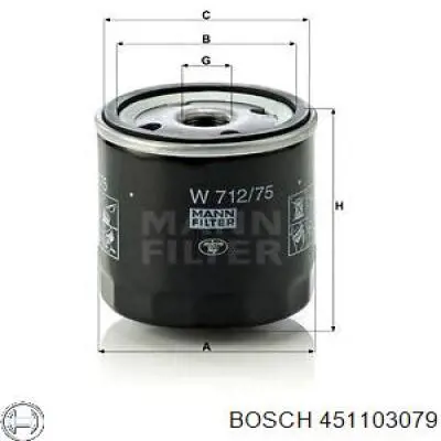 Caixa do filtro de óleo Bosch 451103079