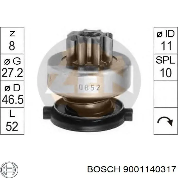 Compre 9001140317 Bosch Roda-livre do motor de arranco