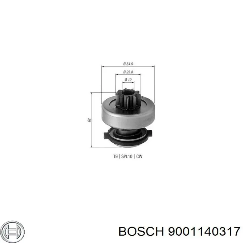 Roda-livre do motor de arranco Bosch 9001140317 preço, a partir de 17,12 USD
