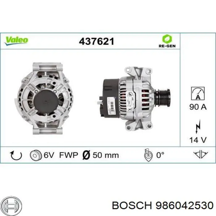 Gerador Bosch 986042530 preço, a partir de 188,32 USD