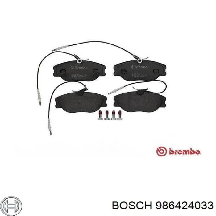 Sapatas do freio dianteiras de disco Bosch 986424033 preço, a partir de 30,03 USD