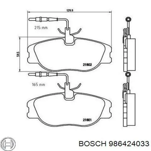 Compre 986424033 Bosch Sapatas do freio dianteiras de disco