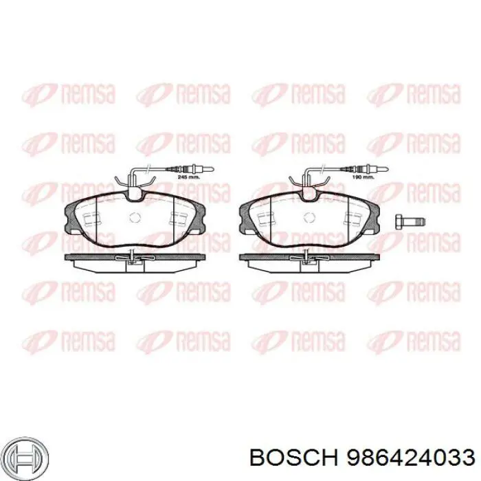 Compre 986424033 Bosch Sapatas do freio dianteiras de disco