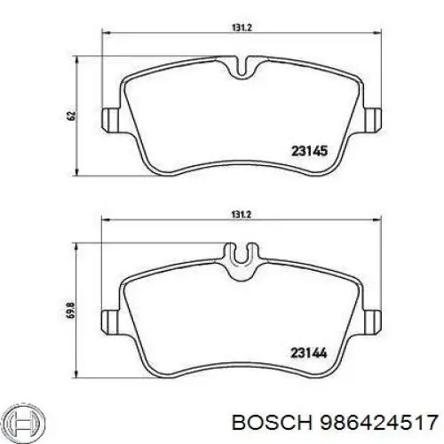 Compre 986424517 Bosch Sapatas do freio dianteiras de disco