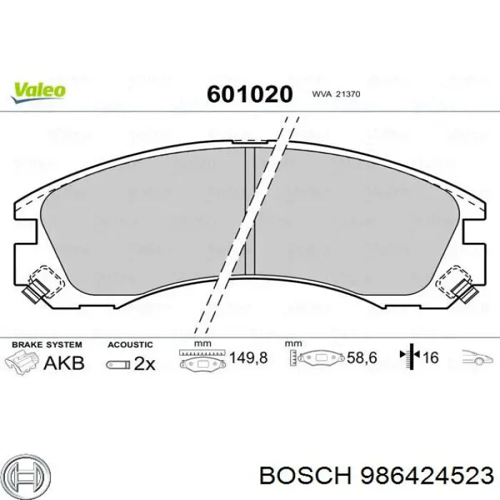 Compre 986424523 Bosch Sapatas do freio dianteiras de disco