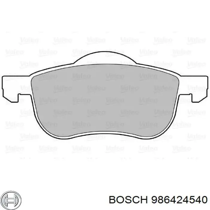 Sapatas do freio dianteiras de disco 986424540 Bosch
