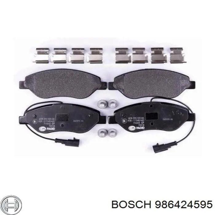 Sapatas do freio dianteiras de disco 986424595 Bosch