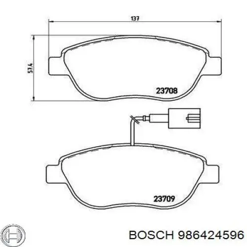 986424596 Bosch Sapatas do freio dianteiras de disco