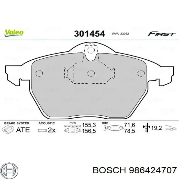 986424707 Bosch Sapatas do freio dianteiras de disco