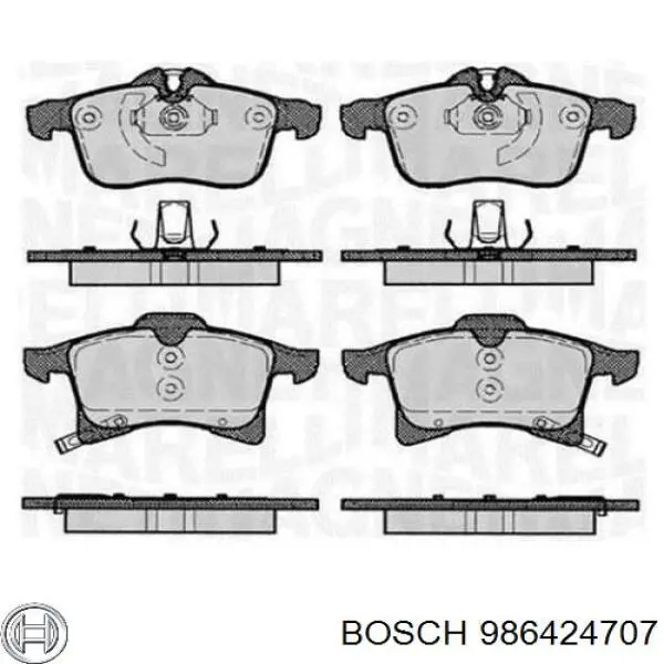 Sapatas do freio dianteiras de disco Bosch 986424707 preço, a partir de 27,83 USD