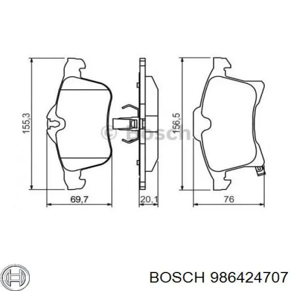 Compre 986424707 Bosch Sapatas do freio dianteiras de disco