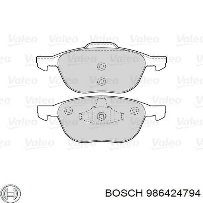Sapatas do freio dianteiras de disco 986424794 Bosch