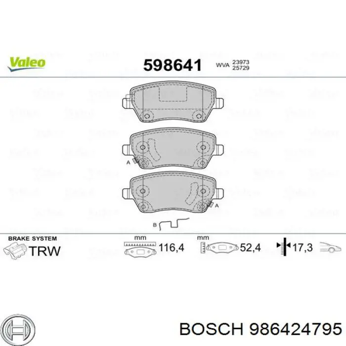 Compre 986424795 Bosch Sapatas do freio dianteiras de disco