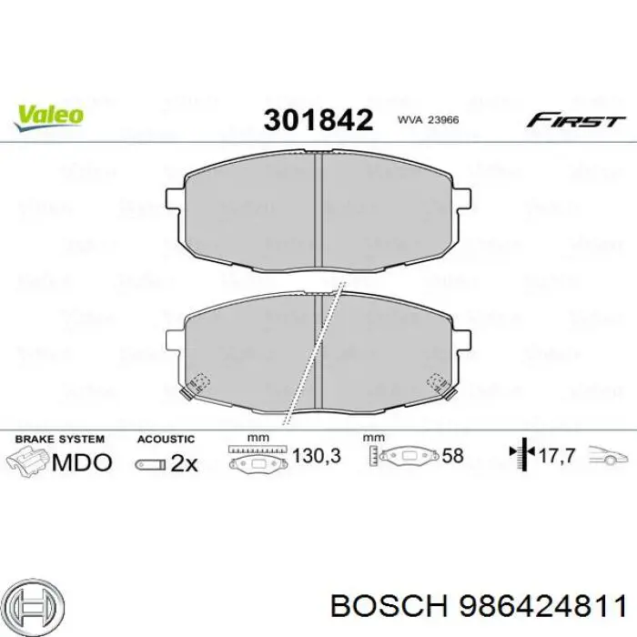 Compre 986424811 Bosch Sapatas do freio dianteiras de disco