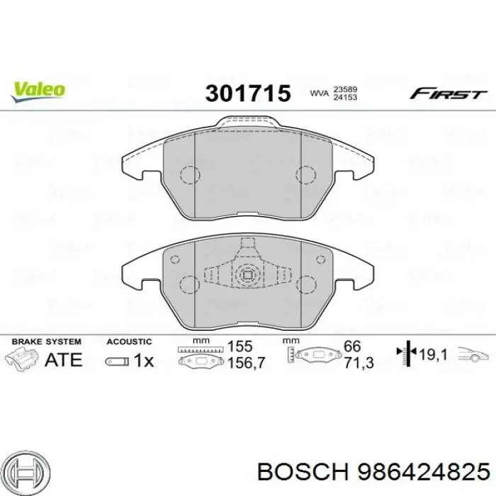 Sapatas do freio dianteiras de disco Bosch 986424825 preço, a partir de 39,80 USD