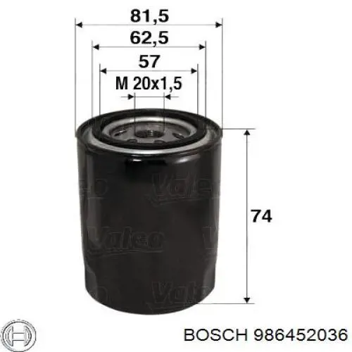 Filtro de óleo Bosch 986452036 preço, a partir de 4,96 USD